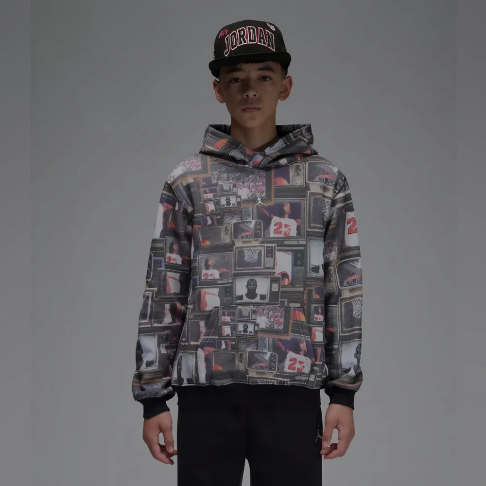 Jordan‎ Set Kids' Brooklyn Printed Fleece Pullover Hoodie Size 5/6 Boys